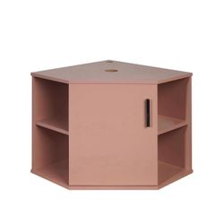 28-Inch Floating Bathroom Corner Vanity with Open Shelve, Pink Wall Mounted Design for Small Space, (AB88)