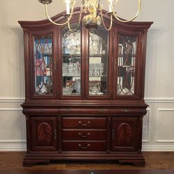 Large Ornate Dining Room China Cabinet