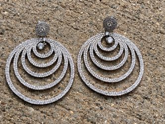 Stunning Vintage Large 925 Sterling Silver Earrings (64Grams) Pick Up Only Highland Park 90042