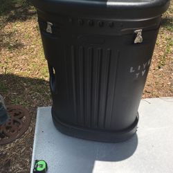 Heavy duty plastic container with handles and wheels in for locks watertight