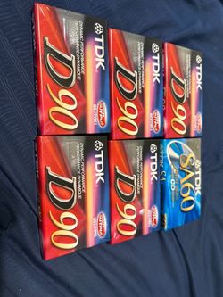 Audio Cassettes TDK D90 Blank Tapes High Output IECI/TYPE I New Sealed Lot Of 6