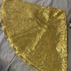 Gold Sequin Christmas Tree Skirt 