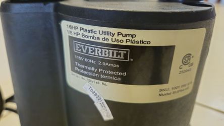 Everbilt 1/6 HP Plastic Utility Pump