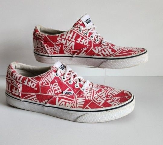 Vans Doheny Off The Wall Men's Red Skate Shoes Size 10