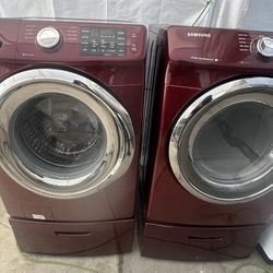 Samsung Whasher & Dryer Set Red Metallic- Like New
