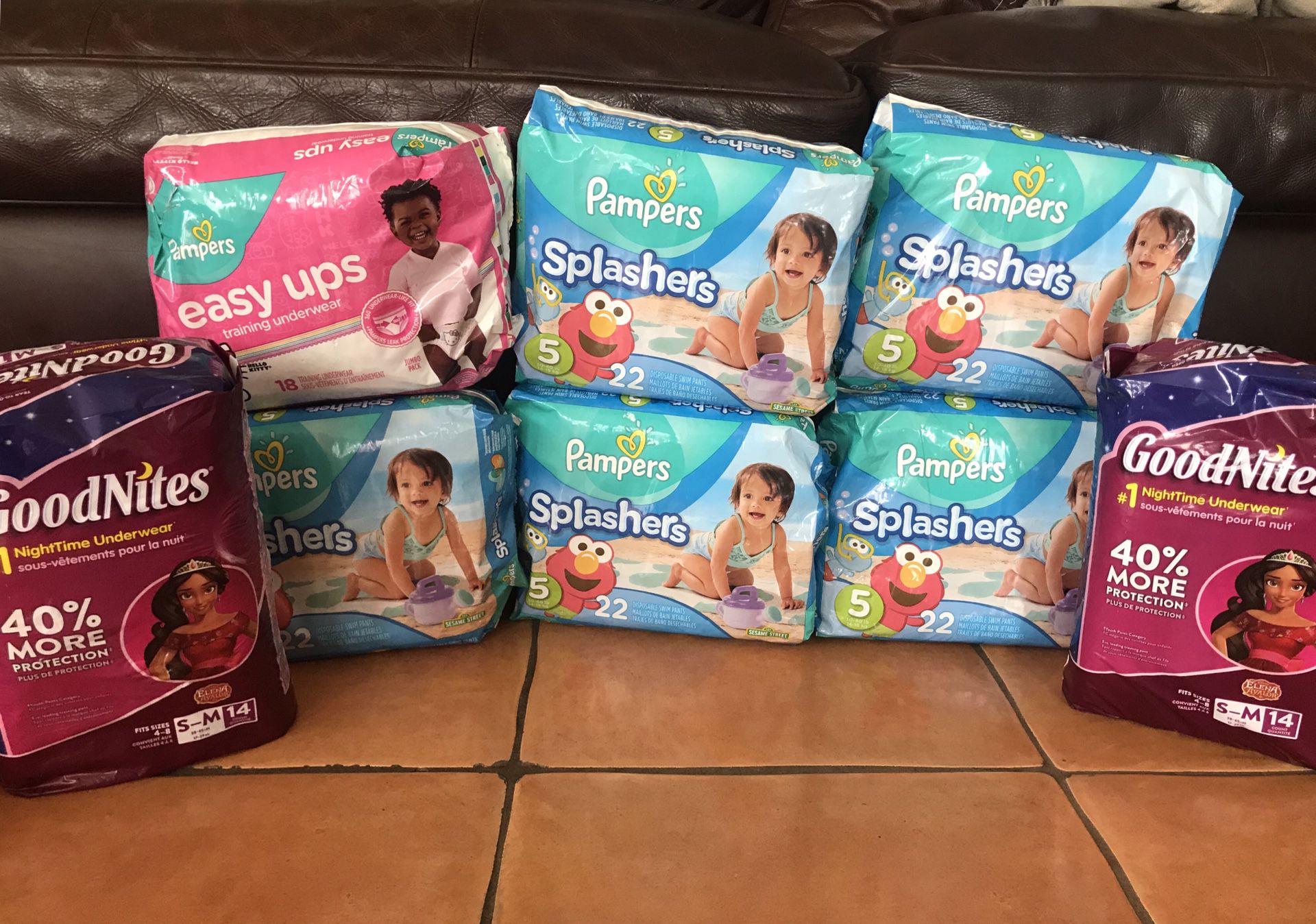 Huggies GoodNites Potty Training Underwear Pants, Pampers Easy Ups Pull Ups  & Pampers Splashers Swimmers Disposable Swim Diapers for Sale in San