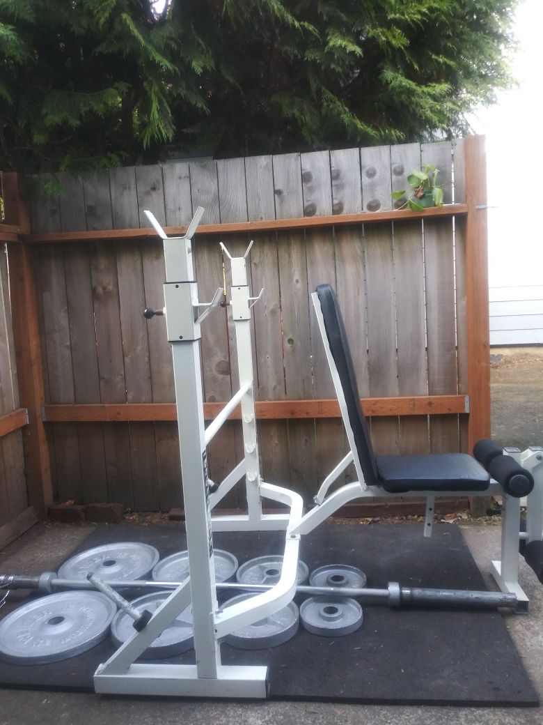 Weight set AND weight bench