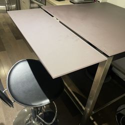 Glass Top Dining Table With Metal Frame