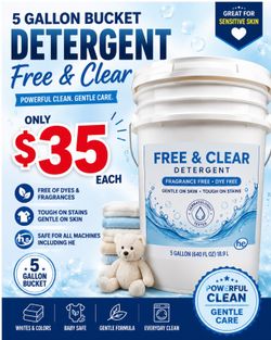 5 gallon of free and clear detergent