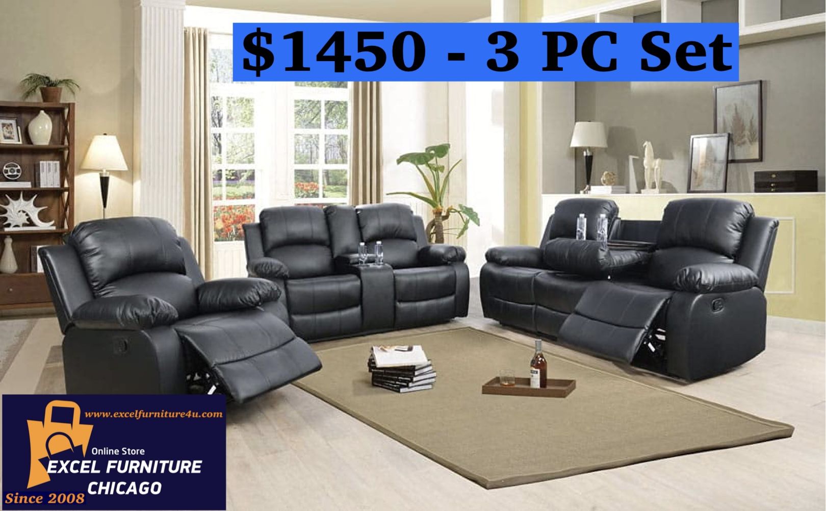 Brand New 3PC Reclining Sofa Loveseat Chair Set,All Products : American Fashion Style Bags On Sale