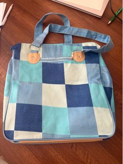 Checkered blue Tote bag