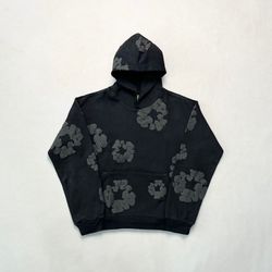 black denim tear hoodie