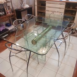 Glass Dining Room Table With 6 Chairs 