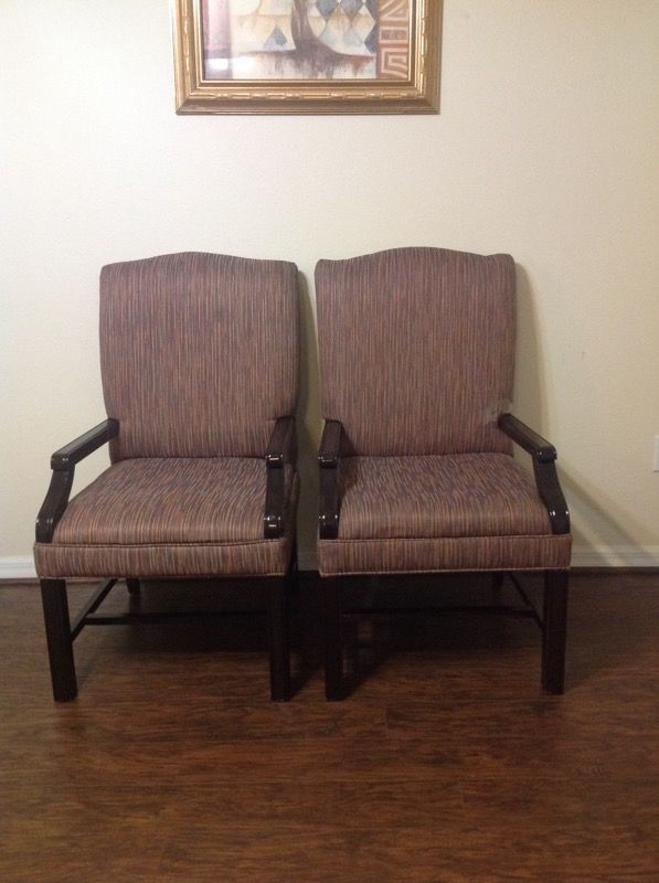 Two reception chairs in cherry wood in excellent condition