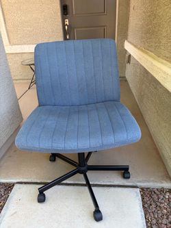 Blue Criss-Cross Office Chair – $10