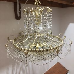 Large Glass Antique Chandelier 