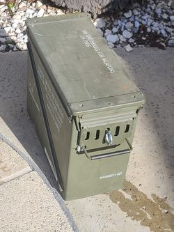 Vintage Metal Ammo Storage Crate for Sale
