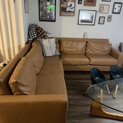 Brown Pet Resistant Leather Sofa 