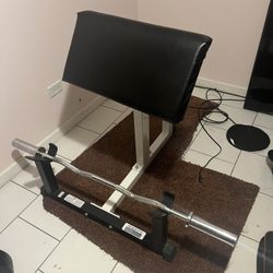 Para body Preacher Curl Bench With Bar 