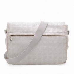 Authentic Chanel messenger Crossbody Bag Y2K Silver/White