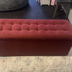 Red Ottoman Bench