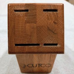 Cutco Cutlery 4 Slot  Oak Knife Block Holder