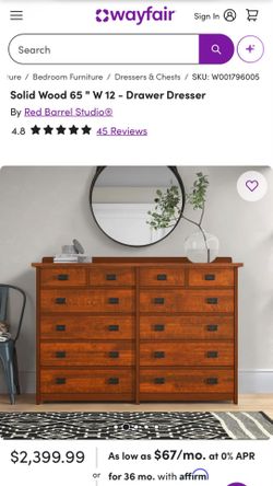Tradewins Solid Wood 12-Drawer Dresser