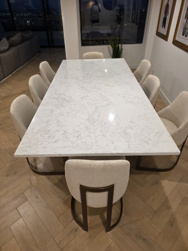 Marble Dining Table with Chairs