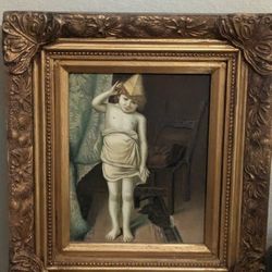 Antique Oil On canvas Portrait 