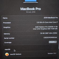 2019 MacBook Pro + Touchbar