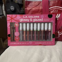 L.A. Colors, Women’s Glossy & Glazed Gift Set, 2 Lip Liners & 10 Lipglosses, New In Box Great Gift 💝 🎁 💕 
