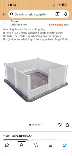 Whelping box for puppies