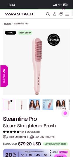WavyTalk Steamline Pro Steam Straightener Brush