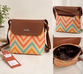 Zouk Multicolor Chevron Crossbody Bag – New With Tags