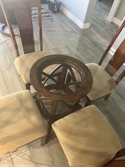 Thomasville 5 ft glass table with base