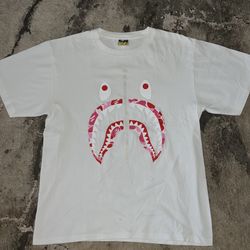Bape Pink Camo Shark Face Tee 🍬