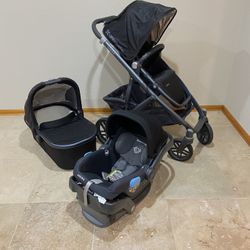 Uppababy Vista Stroller With Car Seat And Basinet Black 