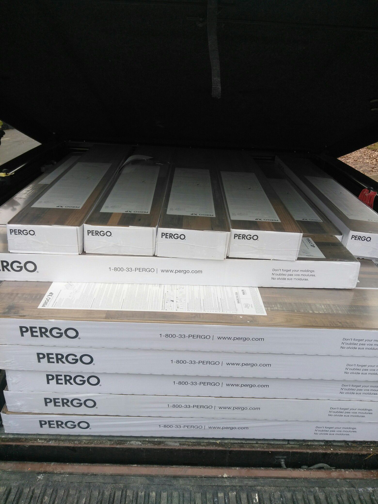 I have 50 boxes of pergo laminate flooring with padding total 1100 sq ft free delivery with 20 miles distance