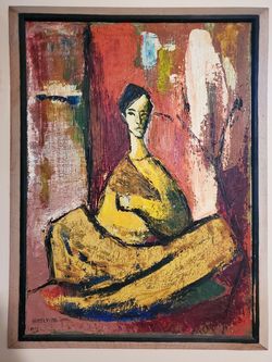 Large painting with frame