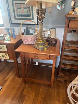 Cottage core Solid wood end table