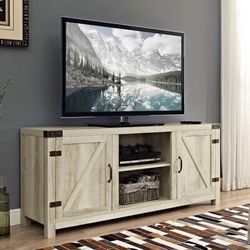 New modern Farmhouse Barn Door TV Stand for TV up to 65”