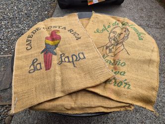 SET of 3 Unique BURLAP COFFEE DECOR/ART-Excellent Condition!