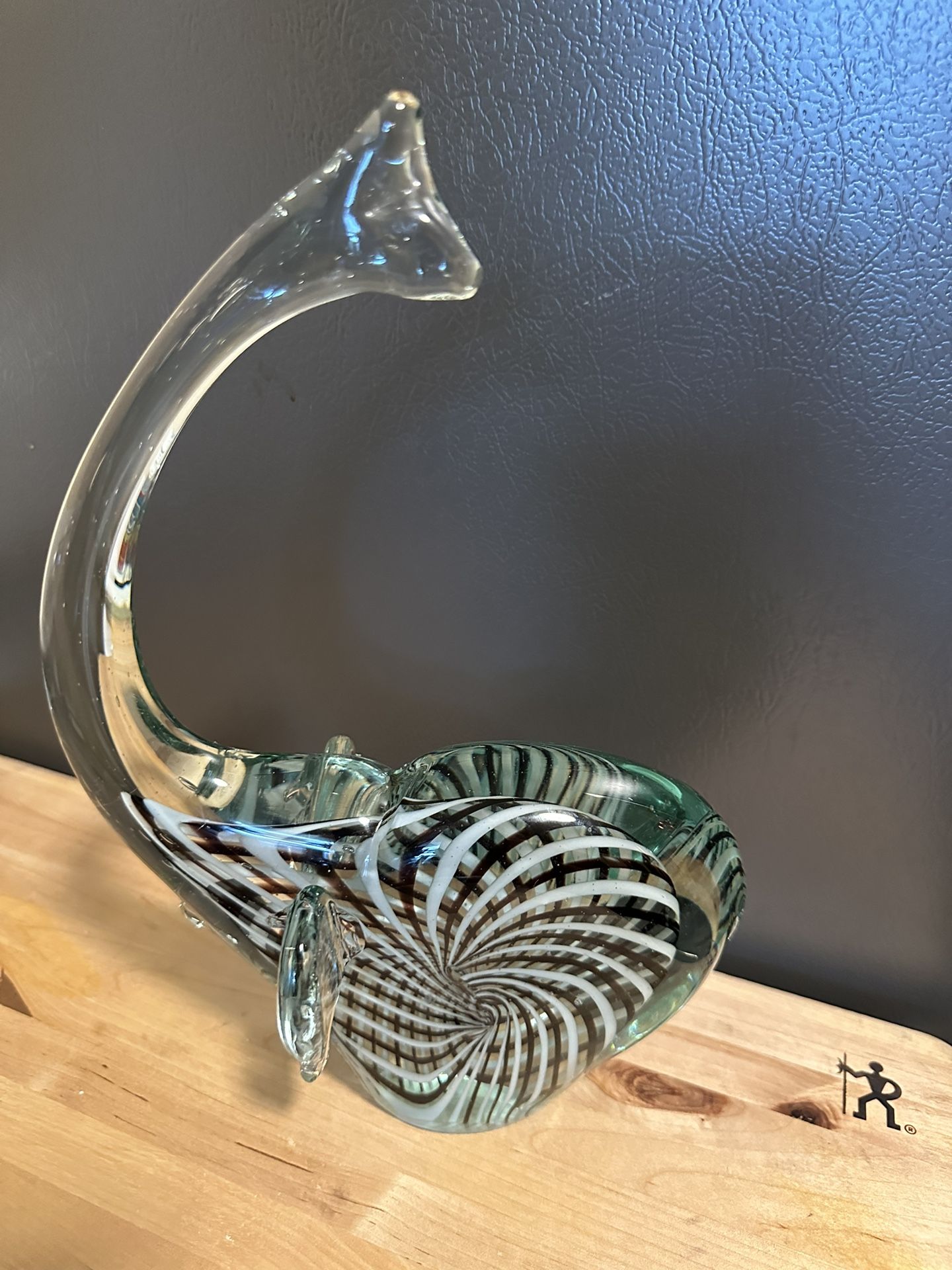 Art Glass Elephant Figurine Paperweight Trunk Up Height 10.63"