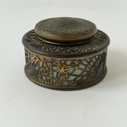 Antique Tiffany Studios Bronze Pine Needle Inkwell