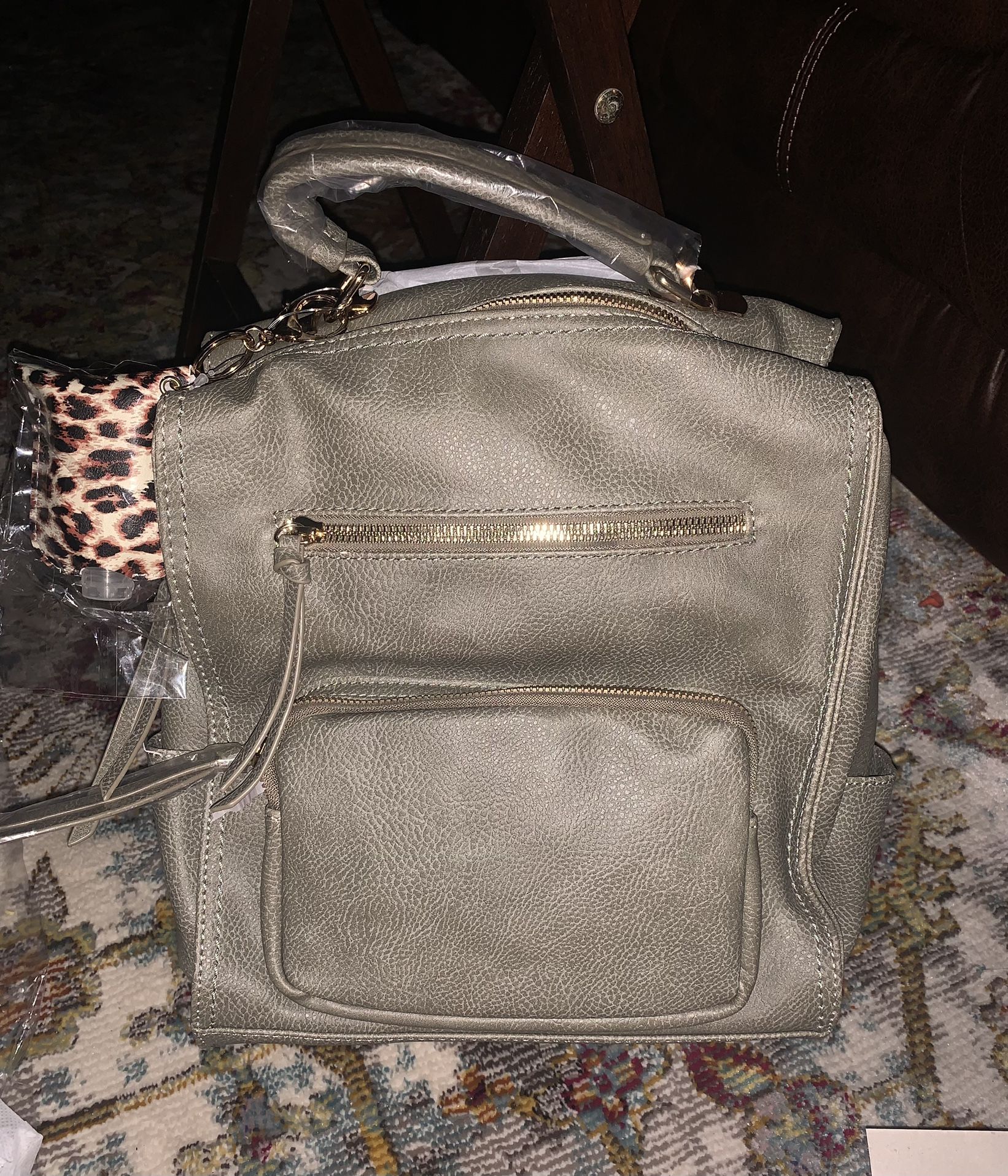 vegan leather Backpack purse