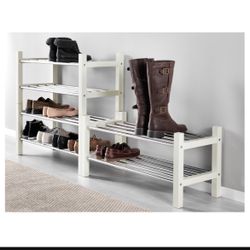 IKEA Tjusig White Shoe Rack Set Of 3 