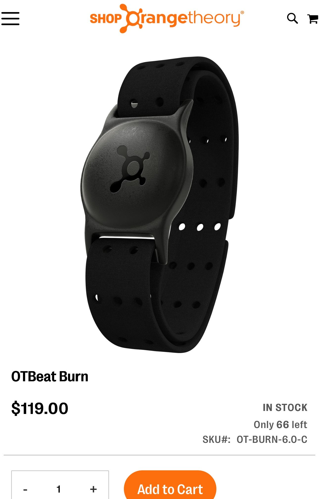 Orange Theory OTbeat Burn Monitor