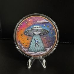 5 oz Copper "Beam me up" - Alien - Colorized Round in Capsule