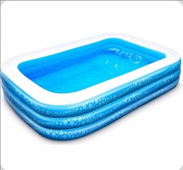 New Inflatable Pool, 95" X 56"X 21" Family Swimming Pool