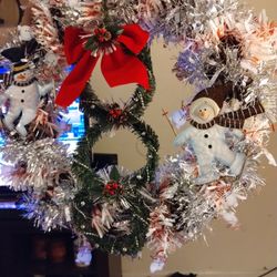 Large Winter Wreath With Snowman 25.00